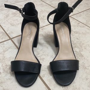 Kenneth Cole New York Black Ankle Strap Sandals — Block Heel — Size 7